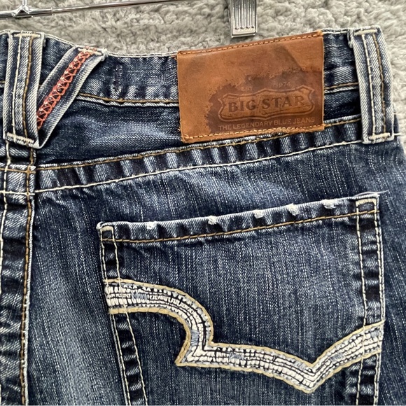 Big Star Men Jeans 34R Slim Straight Dark Wash Denim Western (35x30) - Picture 10 of 16